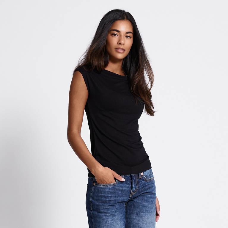 Soft feel top "Livia" Black